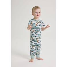 White Pyjamases Polarn O. Pyret Fish Graphic Pyjama Set - White