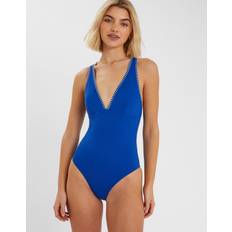 Swimsuits Accessorize Stitch Crossback Plunge Swimsuit - Blue