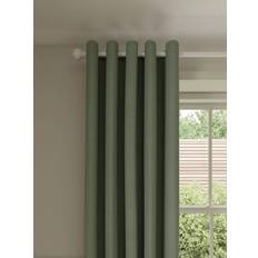 John Lewis Pure Cotton Pair Lined Eyelet Curtains