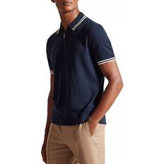 Ted Baker Polo Shirts Ted Baker Mahani Regular Fit Half-Zip Polo Shirt - Navy Green