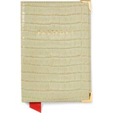 Aspinal of London Croc-Embossed Leather Passport Holder