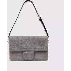 AllSaints Ondine Snake Effect Suede Shoulder Bag - Slate Blue