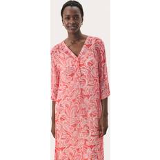 Röda Klänningar Part Two Berit Maxi Dress With Button Front V-Neck - Pink