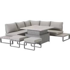 Kettler dining Kettler Marina 6-Seater Corner Garden Lounge with Height Adjustable Table Grey Patio Dining Set