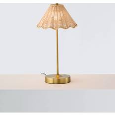 John Lewis Nellie Rechargeable Portable Rattan Indoor Outdoor Brass Table Lamp