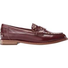 Leather Stud Detail Loafers - Tan
