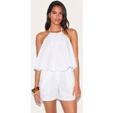 PrettyLittleThing Poplin Floaty Shorts - White