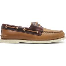 Gold Boat Shoes Sperry Gold Authentic Original 2-Eye Full Grain Leather Boat Shoes - Tan Combo