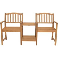 Suntime 2-Seater Companion Acacia Wood Natural Garden Bench