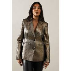 Gold Blazers Wallis Womens Petite Jacquard Blazer - Gold