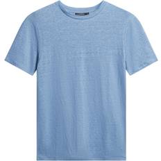Herr - Linne T-shirts J.Lindeberg Coma Linen Tee - Blue