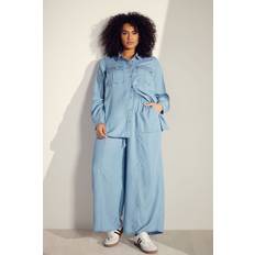 Tencel Shirts Evans Lyocell Denim Shirt - Light Blue