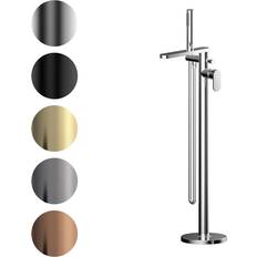 Brushed Bath Taps & Shower Mixers Balterley Current Round Freestanding Bath Shower Mixer Tap with Kit