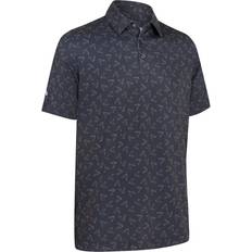 Black - Golf Clothing Callaway Mens All Over Large Chev Printed Golf Polo Shirt - Caviar
