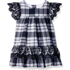 Youngland Girls' Little Casual Plaid Dress - Navy/White