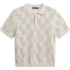 Cashmere - Herre Polotrøjer J.Lindeberg Reymond Stacked Bridge Polo - Cream