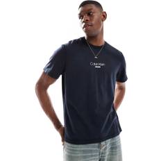 Calvin Klein Men Tops Calvin Klein Acid Wash Logo T-shirt - Navy