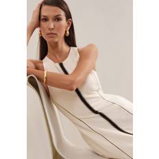 Reiss Inaya Craft Stitch Sleeveless Dress - Ivory/Black
