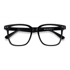 Eyebuydirect Unisex Square Black Plastic Prescription Eyeglasses