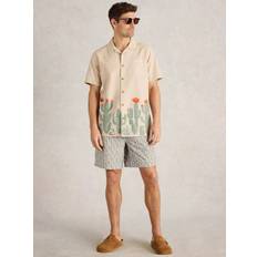 Natural Swimming Trunks White Stuff Cactus Print Swim Shorts - Natural