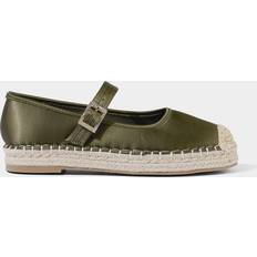 Green Espadrilles Joe Browns Women's Selina Satin Espadrille Shoes - Dark Green