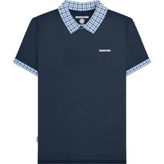 Lambretta Clothing Lambretta SS25 Gingham Big & Tall Polo Shirt - Navy
