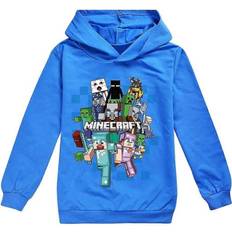 Minecraft Hoodies Children's Clothing Kikidex Minecraft Kids Print Hoodie Casual Long Sleeve Hooded Sweatshirt Tops - Blue