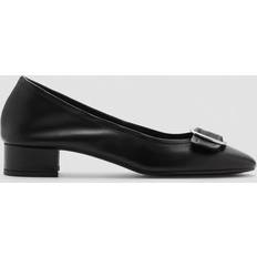 Mango Skor Mango Buckle Leather Shoes Dam - Black