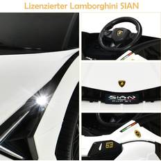Cwy 12V Lamborghini Barnbil Med 2,4G Fjärrkontroll 3-5km/h Med MP3 Vit