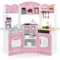 Cwy Hörnlekök I Trä Med Ljud And Ljus Kaffemaskin Rosa