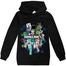 Minecraft Hoodies Children's Clothing Kikidex Kids Boy Girl Hoodie Casual Sleeve Hooded Sweatshirt Tops - Black