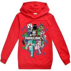Minecraft Hoodies Children's Clothing Kikidex Kids Boy Girl Hoodie Casual Sleeve Hooded Sweatshirt Tops - Red