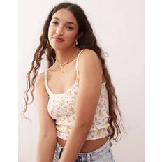 Ribbed Bow Trim Cami Top - Ditsy Print
