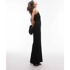 Mango One Shoulder Jumpsuit - Black