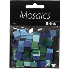 Blue DIY Creativ Company Mini Mosaic, size 10x10 mm, thickness 2 mm, blue/green harmony, 25 g/ 1 pack