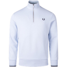 Fred Perry Mens Quarter Zip Sweatshirt - Light Smoke