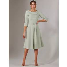Jolie Moi Sloan Collar Dress - Sage Green