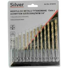 Metal bor sæt Silverlit Sølvbor BOR TIL METAL MED HEX 1/4 SÆT 13stk/SØLV EX10418