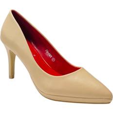 Women's Pointed Toe Stiletto Heel Court Shoes - Beige
