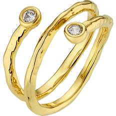 Orelia Polished Molten Crystal Wrap Ring - Gold