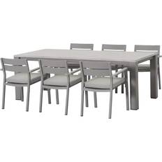 Kettler Marina 6-Seater Rectangular Garden Table & Chairs Grey Patio Dining Set