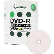Smartbuy 100-Disc 4.7Gb 120min 16x DVD-R White Inkjet Hub