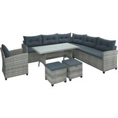 Ambia Ambia Garden DINING-LOUNGESET Lounge-Set, 1 Tisch einschl. 1 Stühle & 3 Sofas