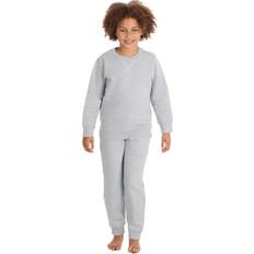 Metzuyan Kids Boys Girls Plain Tracksuit Pullover Crew Neck Joggers - Grey