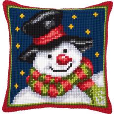 Vervaco Cross Stitch Cushion Snowman Setof1