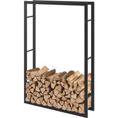 Caminetti [en.casa] Range-Bûches Pour Usage Intérieur 100 x 25 x 150 cm Noir