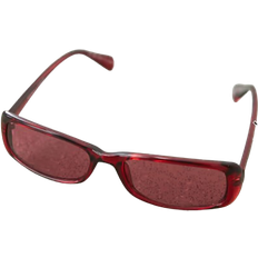 Monki Thin Rectangle Sunglasses - Burgundy