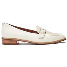 Moda In Pelle Fig Leather Pointed Slip-On Loafers - Off White