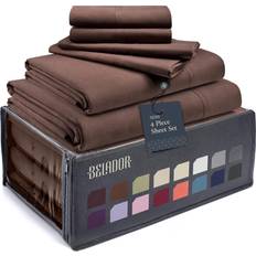 Belador Silky Soft Twin Set 4 Piece Bed Sheet (243.84x)