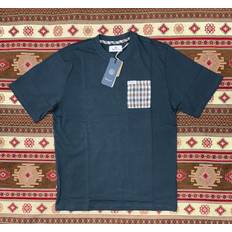 Aquascutum T-shirts Aquascutum Check Pocket T-Shirt - Navy